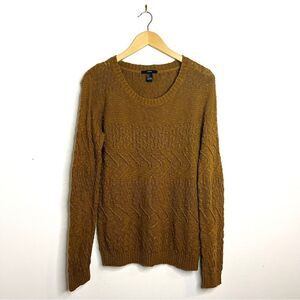 Forever 21 Mustard Yellow Textured Knit Sweater